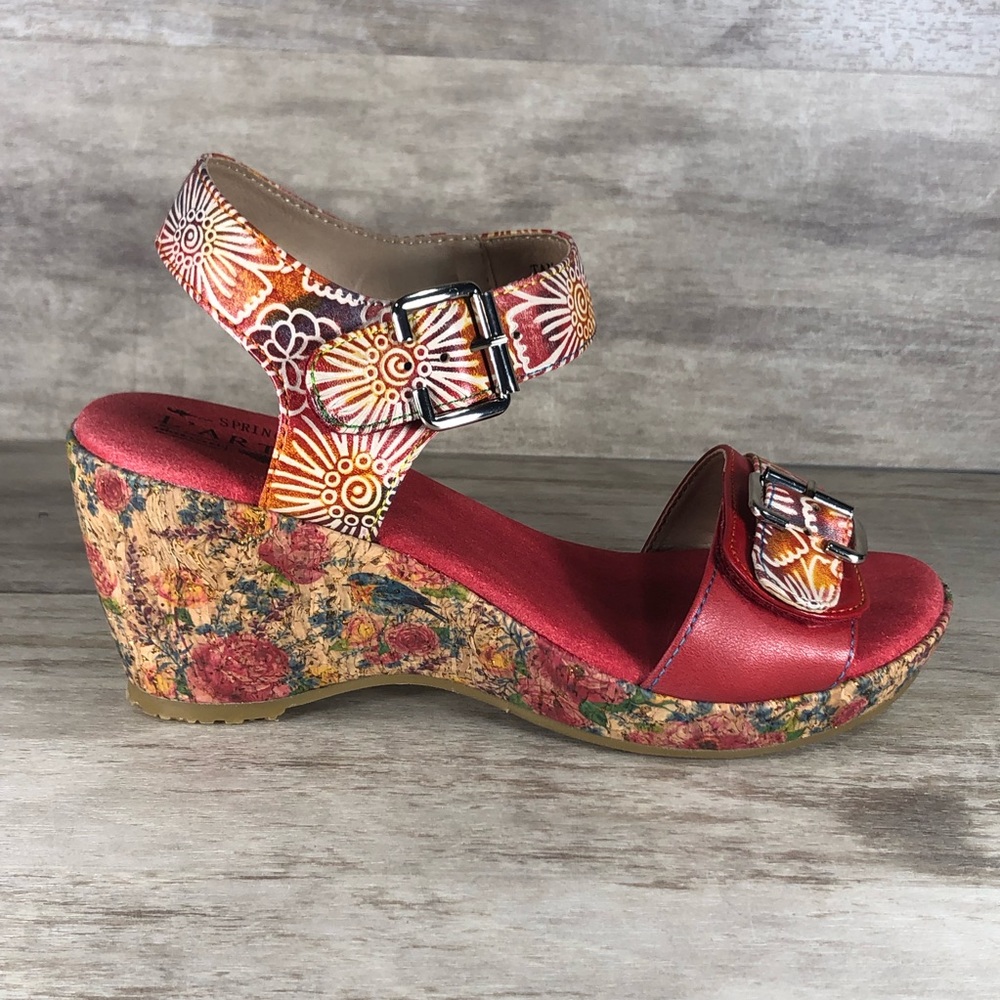 Spring Step Vibrant Floral Wedges